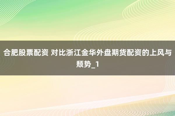 合肥股票配资 对比浙江金华外盘期货配资的上风与颓势_1