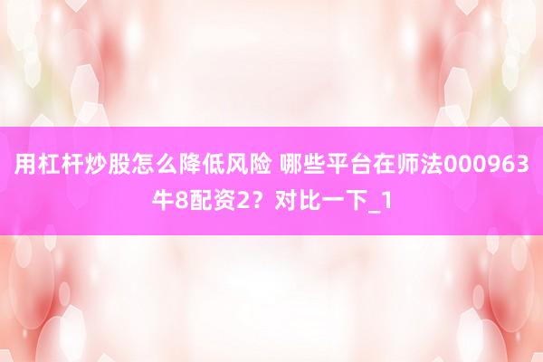 用杠杆炒股怎么降低风险 哪些平台在师法000963牛8配资2？对比一下_1