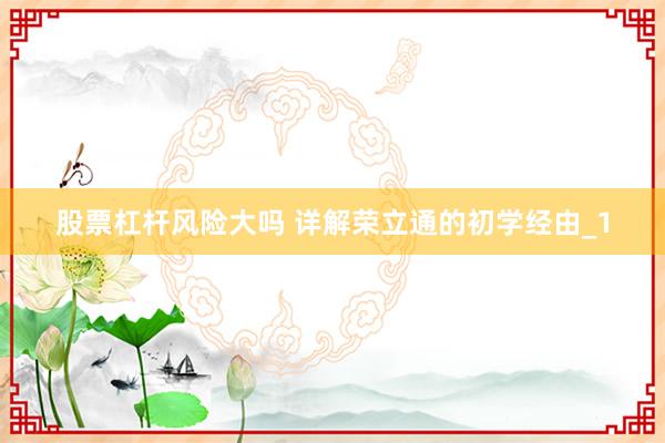 股票杠杆风险大吗 详解荣立通的初学经由_1