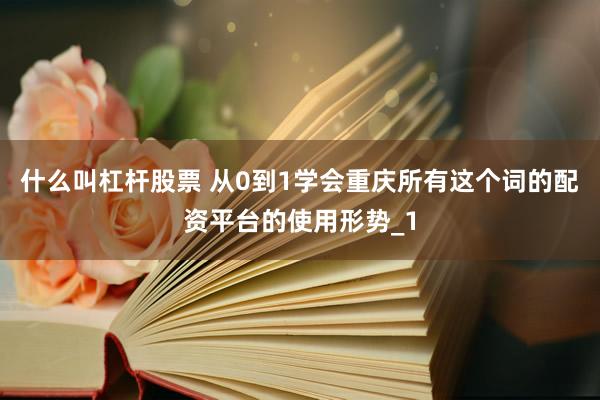 什么叫杠杆股票 从0到1学会重庆所有这个词的配资平台的使用形势_1