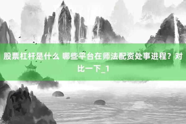 股票杠杆是什么 哪些平台在师法配资处事进程？对比一下_1