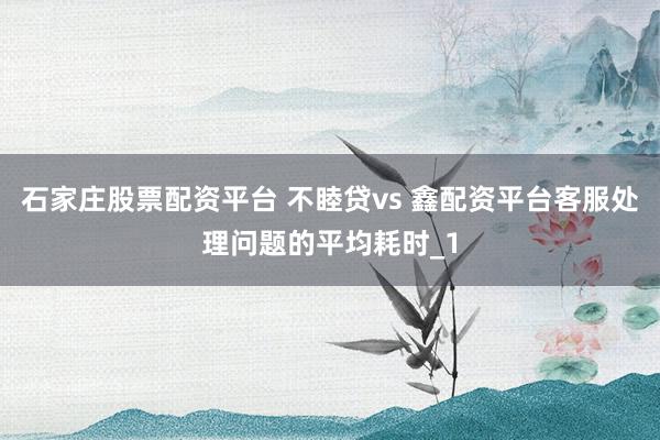 石家庄股票配资平台 不睦贷vs 鑫配资平台客服处理问题的平均耗时_1