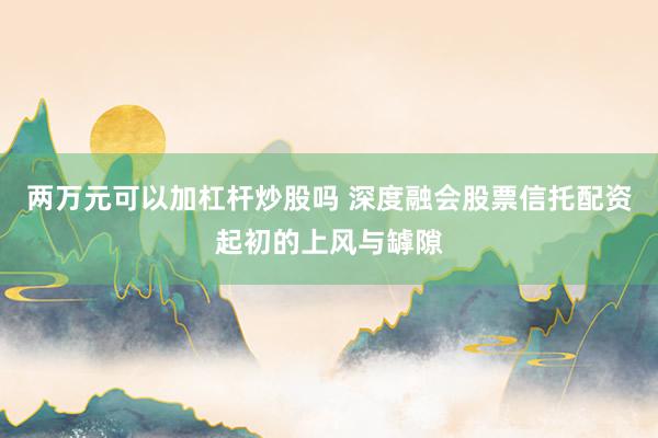 两万元可以加杠杆炒股吗 深度融会股票信托配资起初的上风与罅隙