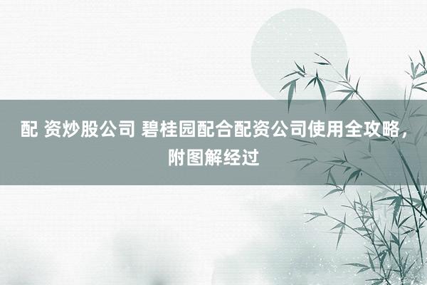 配 资炒股公司 碧桂园配合配资公司使用全攻略，附图解经过