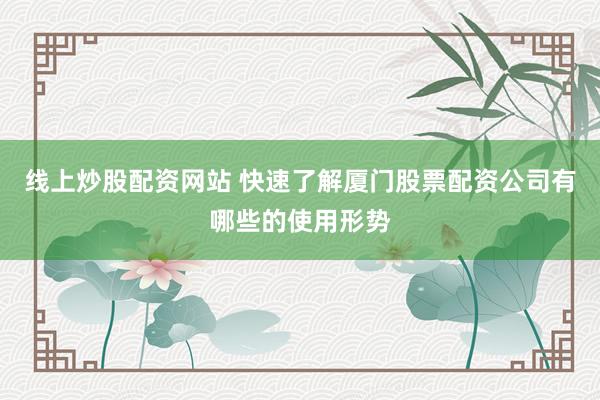 线上炒股配资网站 快速了解厦门股票配资公司有哪些的使用形势