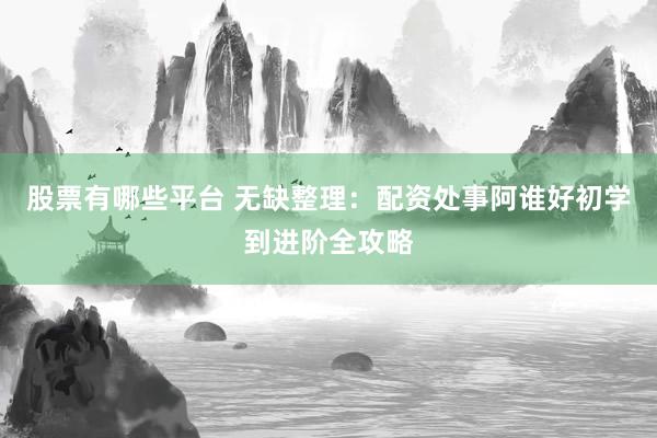 股票有哪些平台 无缺整理:配资处事阿谁好初学到进阶全攻略