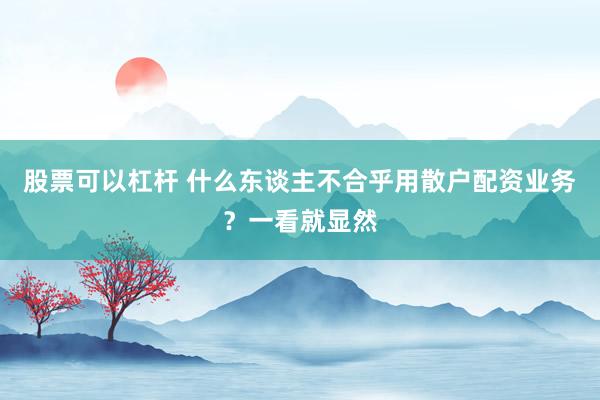 股票可以杠杆 什么东谈主不合乎用散户配资业务？一看就显然