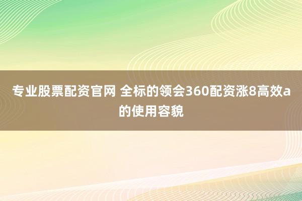 专业股票配资官网 全标的领会360配资涨8高效a的使用容貌