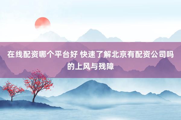 在线配资哪个平台好 快速了解北京有配资公司吗的上风与残障