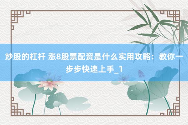 炒股的杠杆 涨8股票配资是什么实用攻略：教你一步步快速上手_1