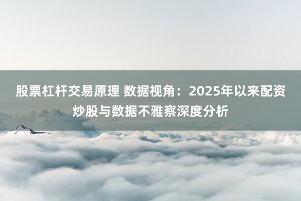 股票杠杆交易原理 数据视角：2025年以来配资炒股与数据不雅察深度分析